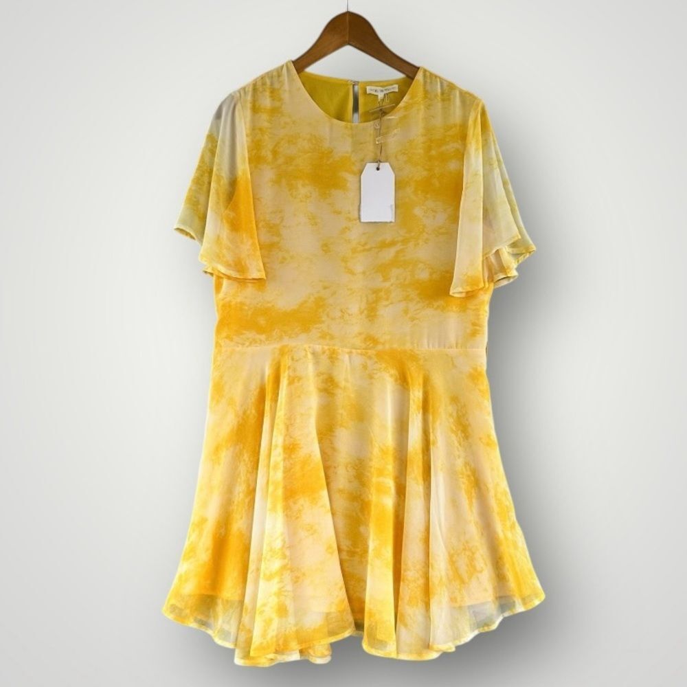 Free the Roses Yellow Tie-Dye Dress